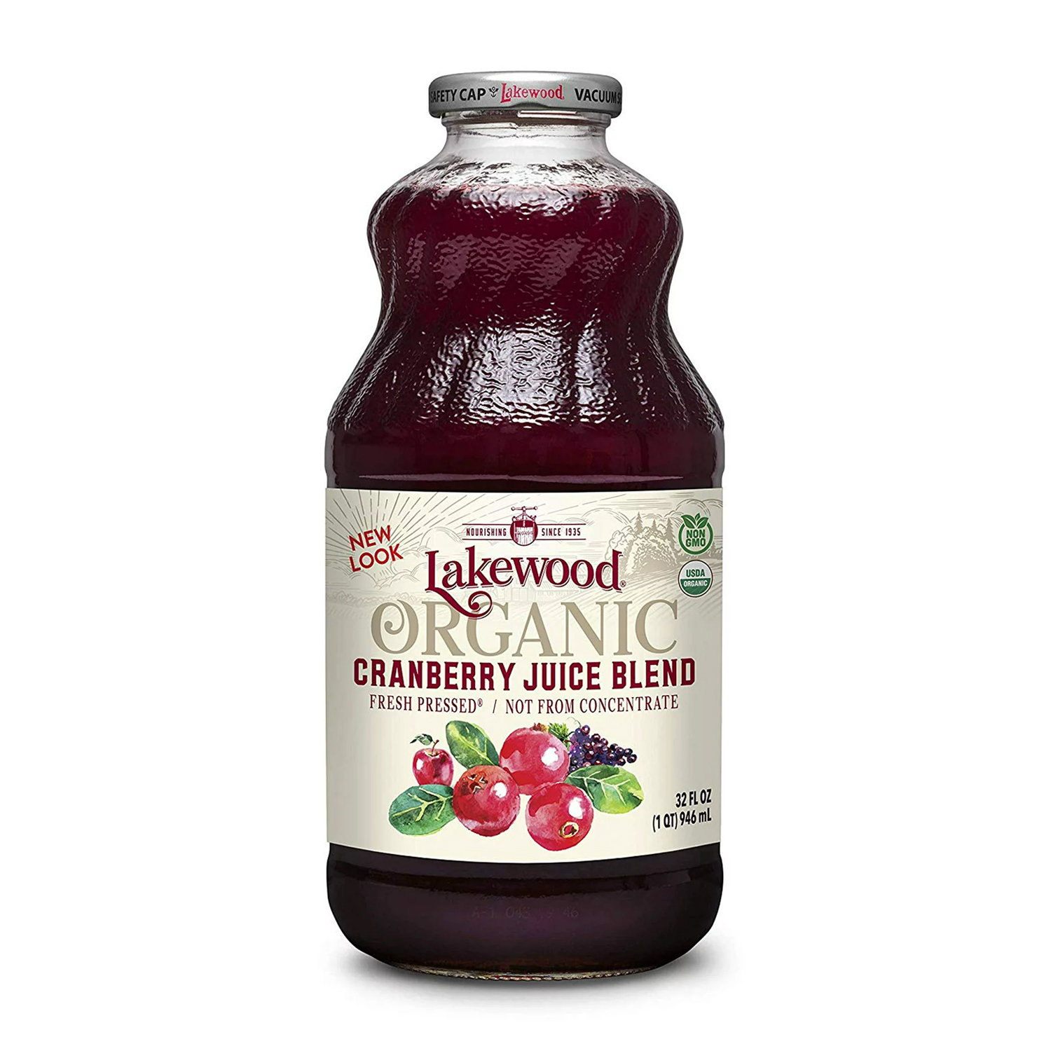 Lakewood Organic Cranberry Juice Blend, 32-Ounce Bottles (Pack of 6)