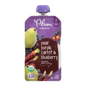 Plum Organics Stage 2 Organic Baby Food Pouch- Pear, Purple Carrot, Blueberry - 4 oz