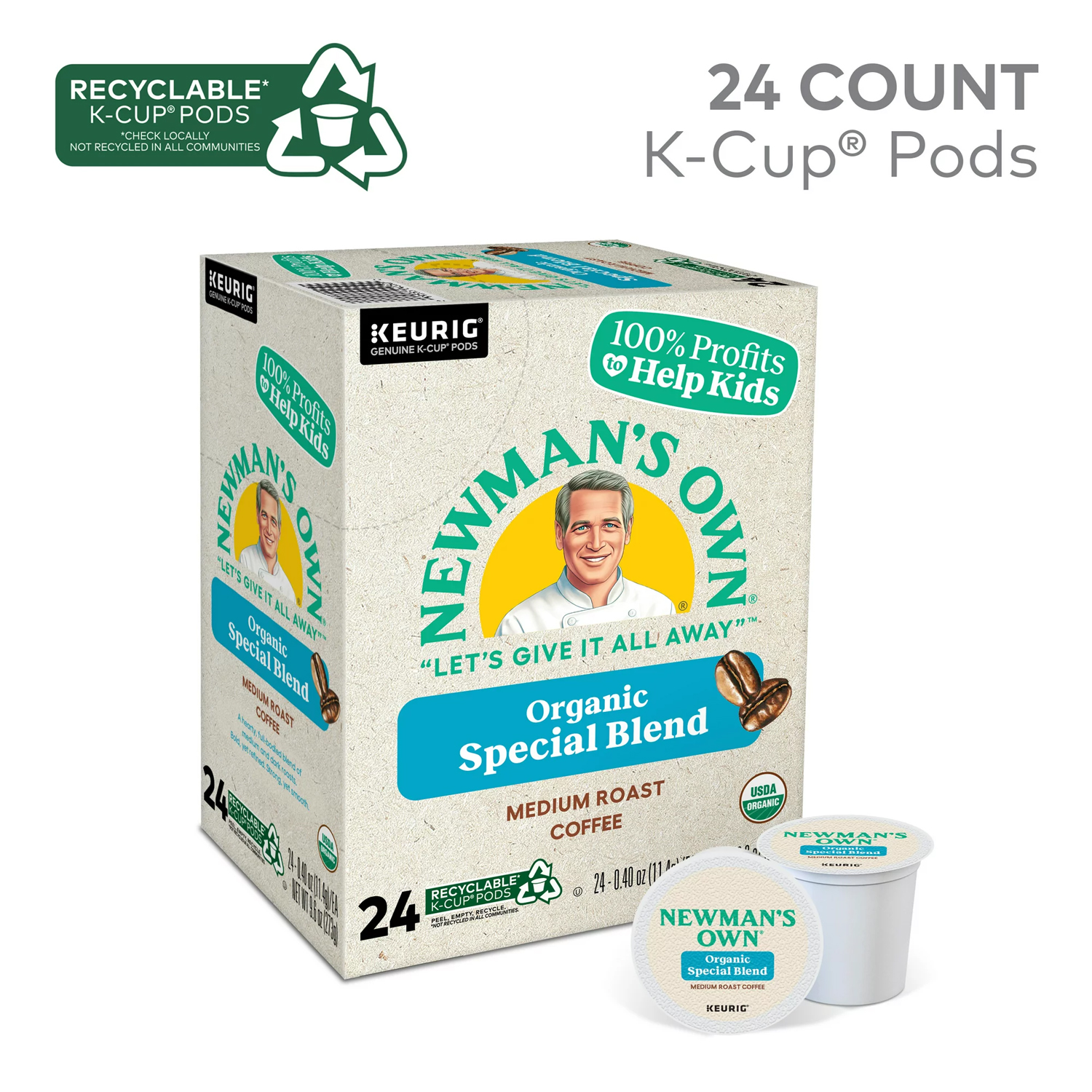 Newman's Own Organics, Special Blend, Medium Roast K-Cup Coffee Pods, 24 - Image 2