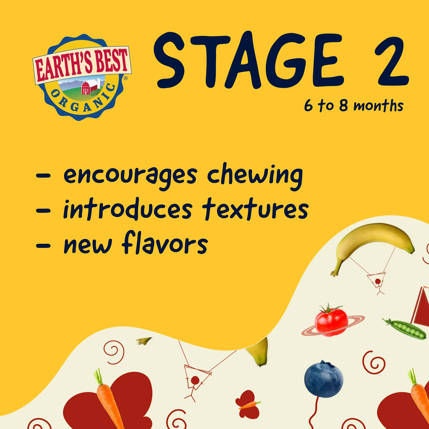 Earth's Best Organic Stage 2 Baby Food, Banana Raspberry & Brown Rice, 4.2 oz Pouch - Image 3